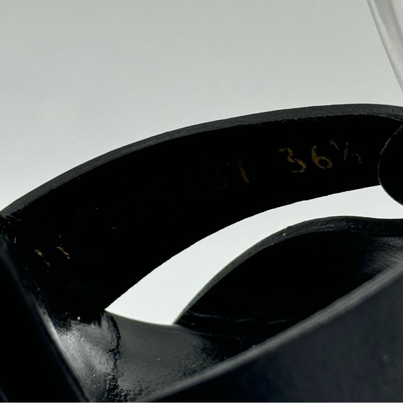 SAINT LAURENT TRIBUTE sandals black open toe strappy stiletto platform 36.5 - Picture 12 of 15